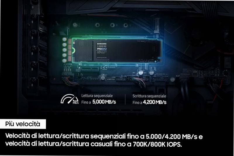SSD 990 EVO 1TB - Prestazioni eccellenti PCIe 4.0 5000MB/s 4200MB/s