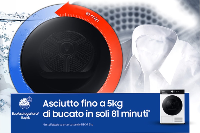 Asciugatrice Bespoke AI™ QuickDry 9Kg DV90BB7445GE C Bianco