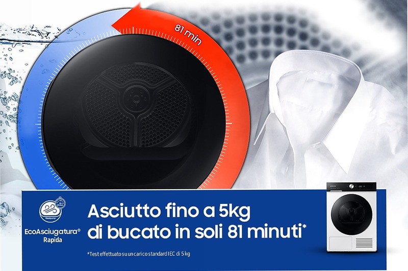 Asciugatrice Bespoke AI™ QuickDry 9Kg - Velocità e Efficienza C Bianco