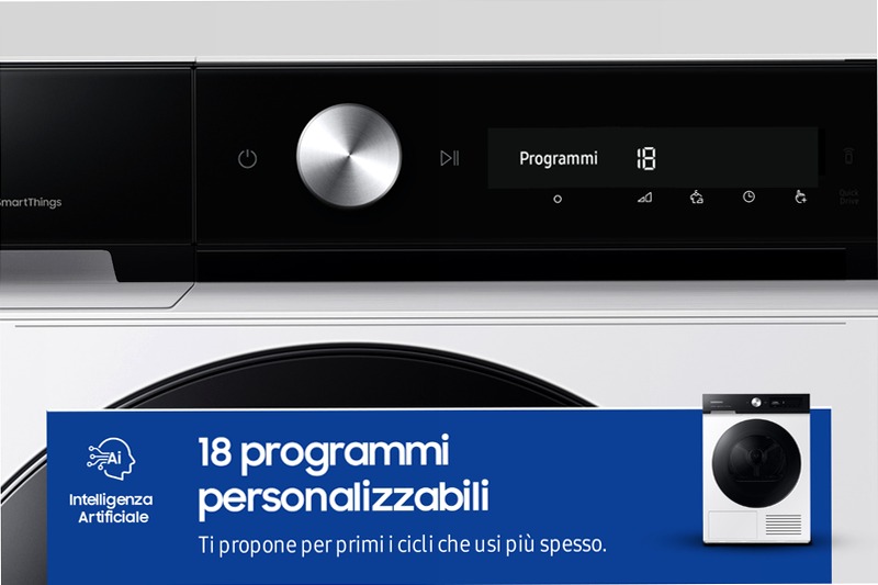 Asciugatrice Bespoke AI™ QuickDry 9Kg DV90BB7445GE C Bianco