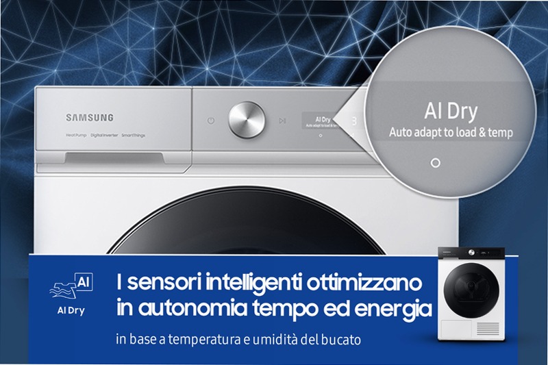 Asciugatrice Bespoke AI™ QuickDry 9Kg DV90BB7445GE C Bianco