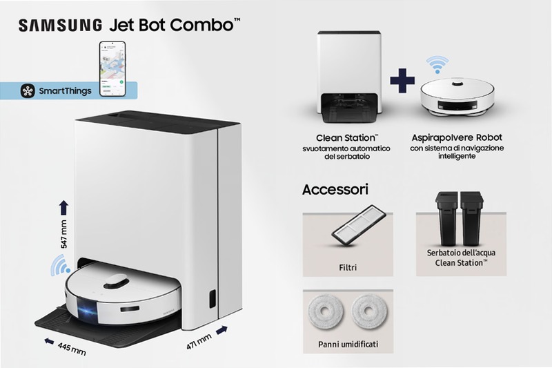 Robot Aspirapolvere Samsung Jet Bot Combo™ VR7MD96514G/WA 70w