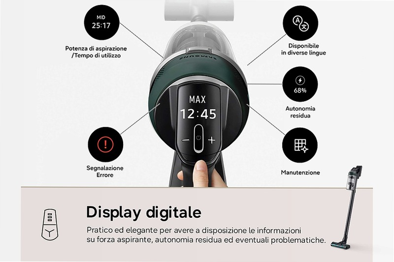 Aspirapolvere senza filo Samsung Jet 85S Complete 250W 60 Min. 2.43kg con spazzola Slim LED Teal Green | Samsung Italia