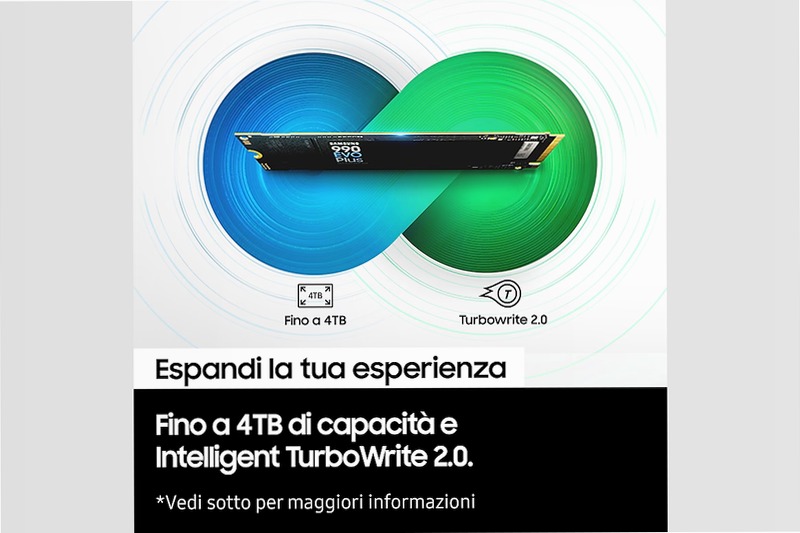 990 EVO Plus 1TB NVMe M.2 SSD - Velocità e Durata Optimizzate PCIe 4.0