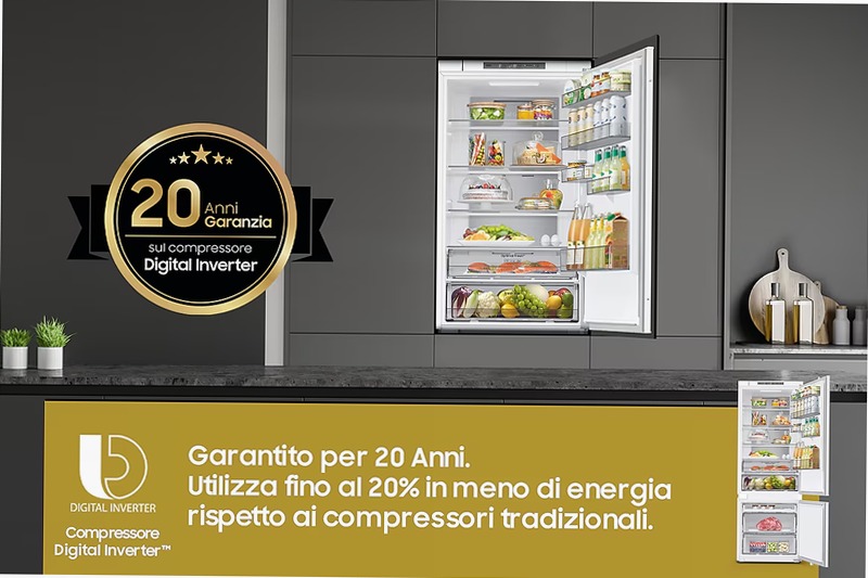Frigorifero Combinato Samsung F1RST 75 AI Ghiaccio E Incasso
