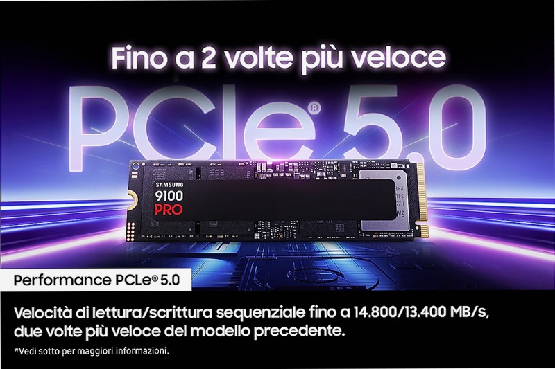 9100 PRO NVMe SSD interno 1TB - Prestazioni di livello 5.0 PCIe 5.0