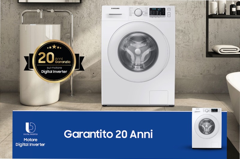 Lavatrice Crystal Clean WW11BGA046TTET - Samsung IT 1400rpm 11kg Bianco