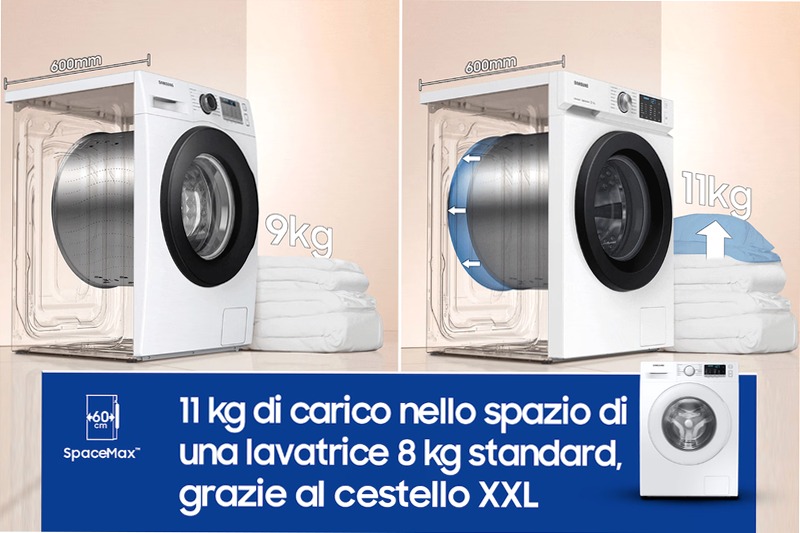 Lavatrice Crystal Clean WW11BGA046TTET - Samsung IT 1400rpm 11kg Bianco