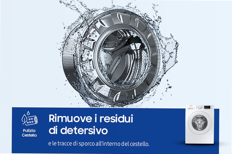 Lavatrice Crystal Clean WW11BGA046TTET - Samsung IT 1400rpm 11kg Bianco