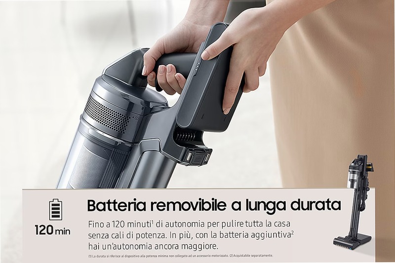 Aspirapolvere senza filo Samsung Jet™ 95 complete extra 210W VS20C9554TK