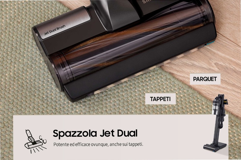 Aspirapolvere Samsung Jet™ 95 complete extra 210W 0.8lt Nero 580w