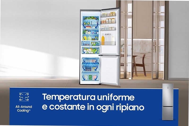Frigorifero Combinato Samsung EcoFlex AI 2m 390L RB38C775CS9 Inox C
