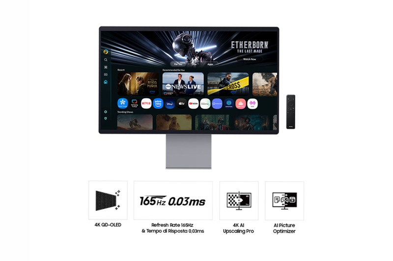 Smart Monitor M9 - UHD Flat 32" QD-OLED Argento OLED