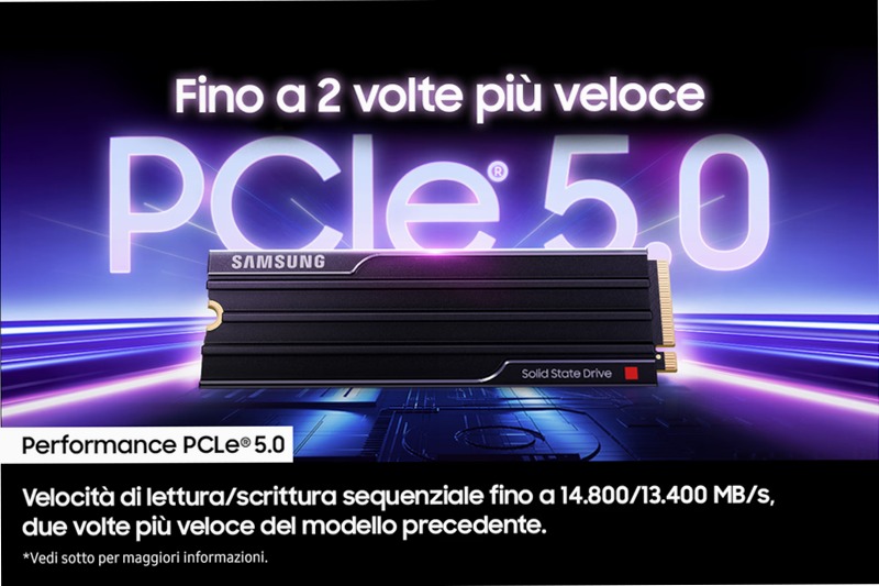 9100 PRO NVMe con dissipatore di calore - Prestazioni senza pari PCIe 5.0