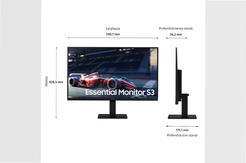 Monitor LED Serie S30GD da 24'' Full HD Nero IPS