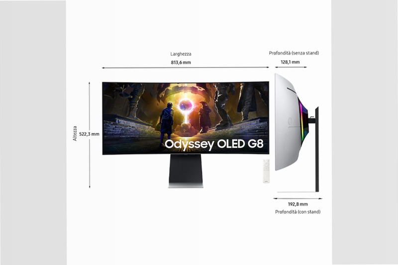 Monitor Gaming Odyssey OLED G8 da 34" WQHD Curvo