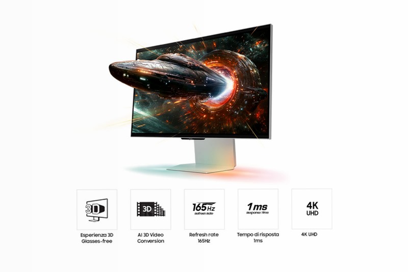 Monitor Gaming Odyssey 3D - G90XF da 27" UHD Flat Argento IPS