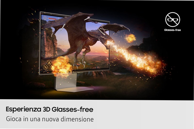Monitor Gaming Odyssey 3D - G90XF da 27" UHD Flat Argento IPS