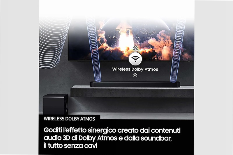 Q-series HW-Q800F Soundbar - Immersione Acustica Totale 5.1.2 (Dolby Atmos reale)