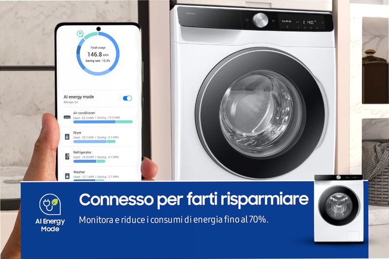 Lavatrice Samsung AI Control Ecodosatore 11Kg Bianco