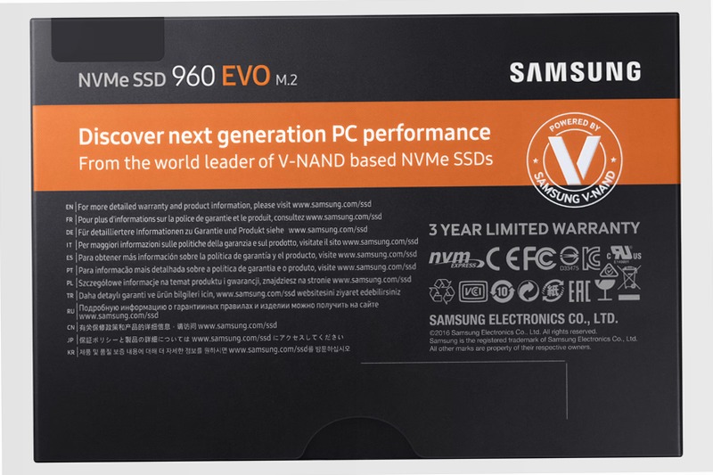 Samsung SSD 960 EVO M.2 NVMe 500GB 500GB