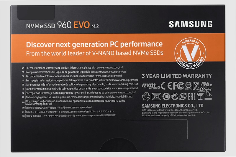 Samsung SSD 960 EVO M.2 NVMe 500GB PCIe 3.0