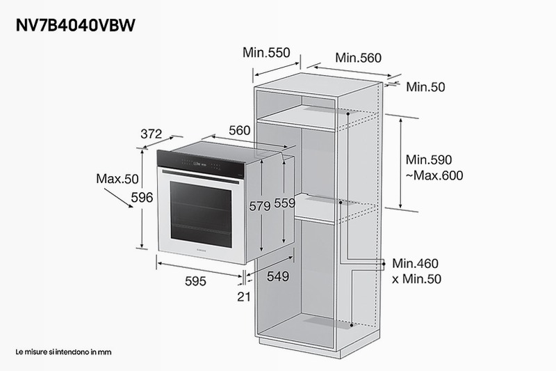 Forno Multifunzione Samsung Serie 4 76L NV7B4040VBW A