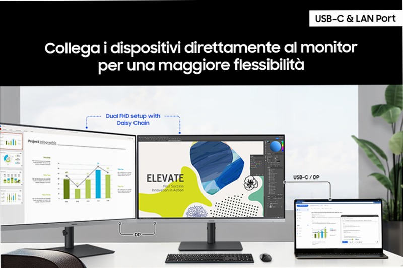 Monitor LED S43UF da 27" Full HD - Samsung Italia Nero IPS