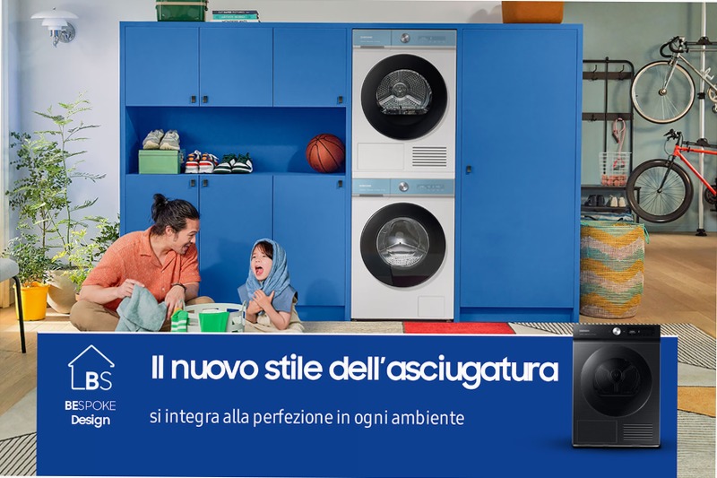 Asciugatrice Bespoke AI™ QuickDry 9Kg DV90BB7445GB C Nero