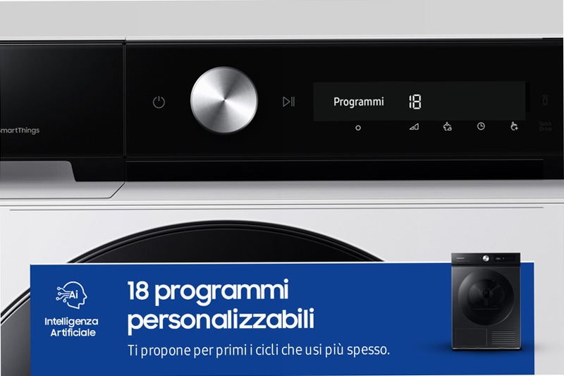 Asciugatrice Bespoke AI™ QuickDry 9Kg DV90BB7445GB C Nero
