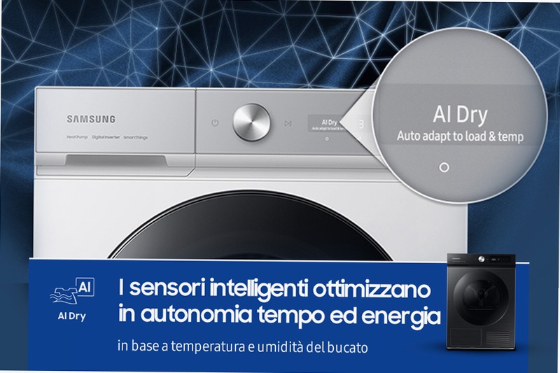 Asciugatrice Bespoke AI™ QuickDry 9Kg DV90BB7445GB C Nero