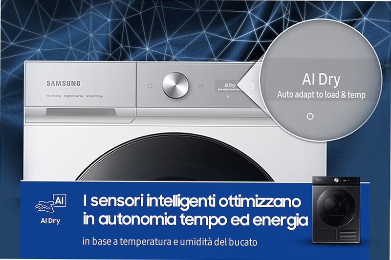Asciugatrice Bespoke AI™ QuickDry 9Kg DV90BB7445GB C Nero