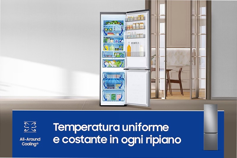 Frigorifero Combinato Samsung EcoFlex AI 2m 390L RB38C705CSR C