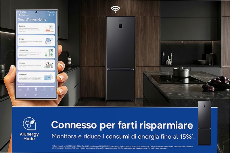 Frigorifero Combinato Samsung EcoFlex AI 2m 390L RB38C776CB1/EF Nero C
