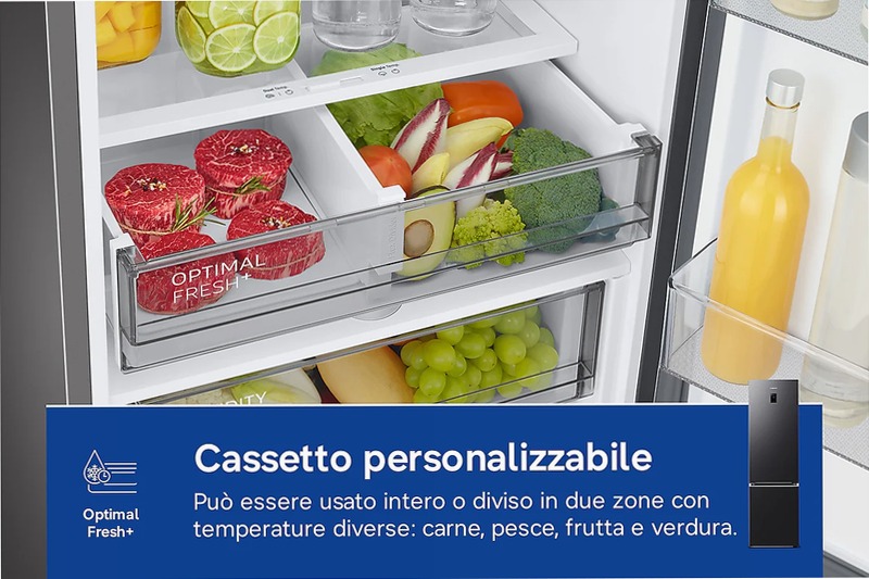 Frigorifero Combinato Samsung EcoFlex AI 2m 390L RB38C776CB1/EF Nero C