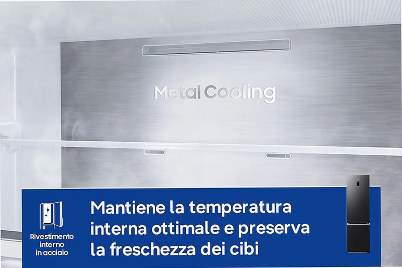 Frigorifero Combinato Samsung EcoFlex AI 2m 390L RB38C776CB1/EF Nero C