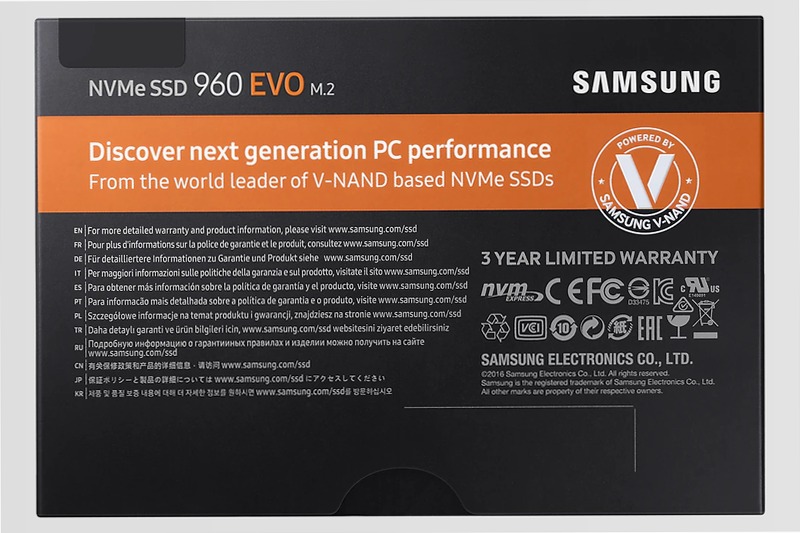 Samsung 960 EVO NVMe M.2 SSD 250GB PCIe 3.0