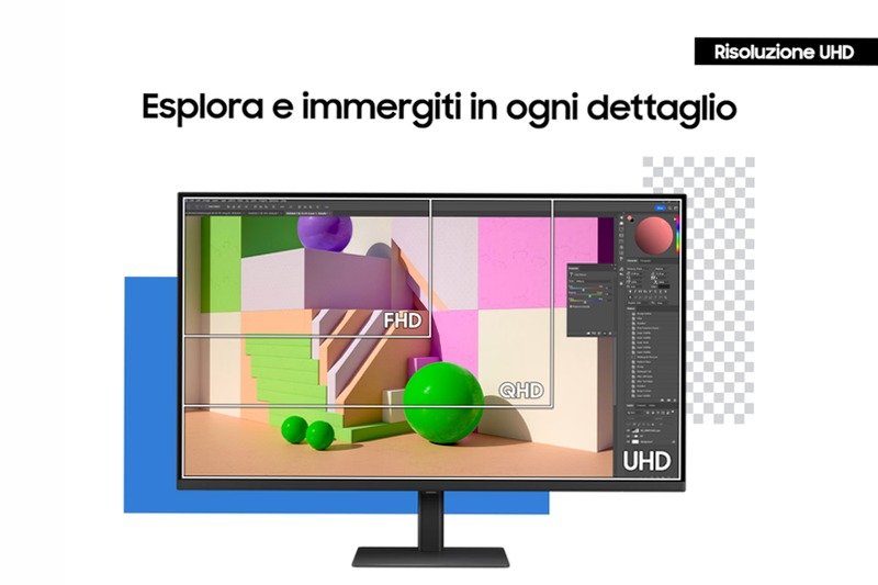 Monitor HRM ViewFinity S8 - S80UD da 37" UHD Flat Nero VA