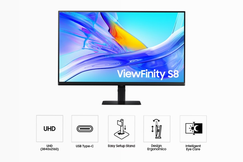 Monitor HRM ViewFinity S8 - S80UD da 37" UHD Flat Nero VA