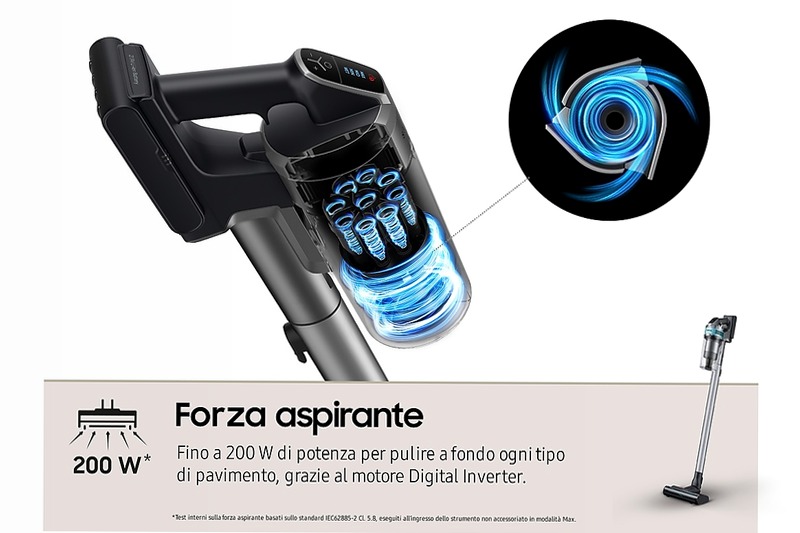 Aspirapolvere senza filo Samsung Jet™ 75E pet 200W VS20B75AGR1