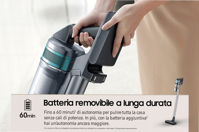 Aspirapolvere Samsung Jet™ 75E VS20B75AGR1 0.8lt A Nero 550w