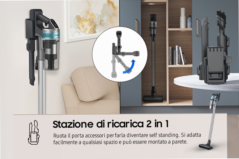 Aspirapolvere Samsung Jet™ 75E VS20B75AGR1 0.8lt A Nero 550w