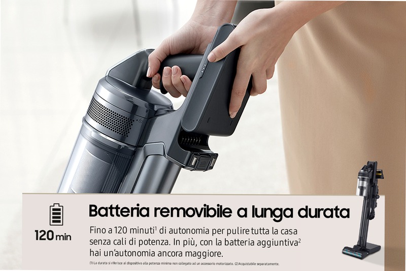 Aspirapolvere senza filo Samsung Jet™ 95 multi extra 0.8lt Nero 580w