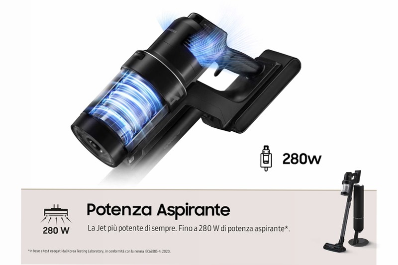 Aspirapolvere Samsung Bespoke Jet™ AI - Pulizia Efficace e Intelligente 0.5lt Nero 1400w