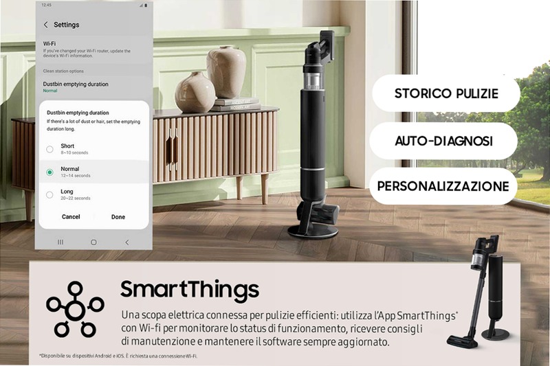 Aspirapolvere Samsung Bespoke Jet™ AI - Pulizia Efficace e Intelligente 0.5lt Nero 1400w