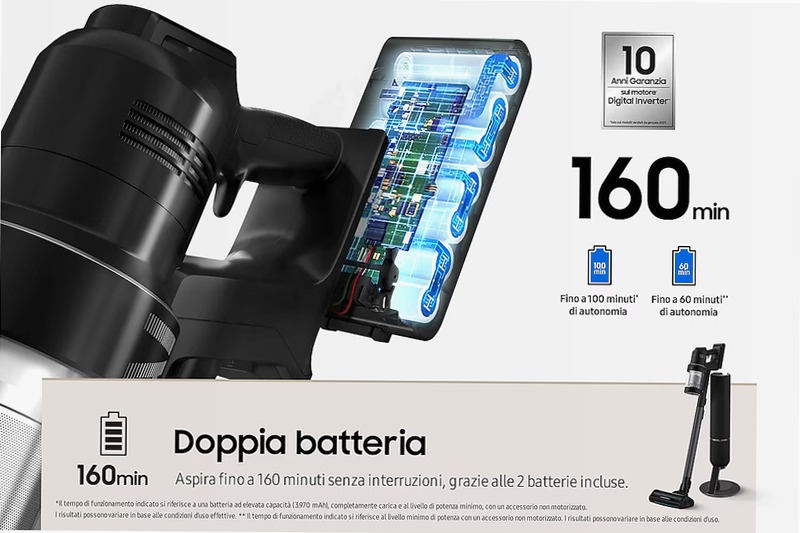 Aspirapolvere senza filo Samsung Bespoke Jet™ AI complete extra 280W VS28C9784QK