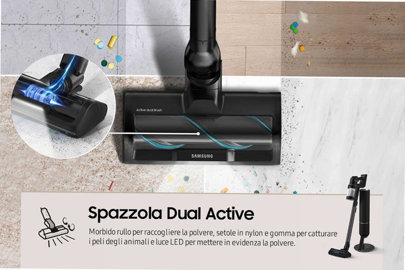 Aspirapolvere Samsung Bespoke Jet™ AI - Pulizia Efficace e Intelligente 0.5lt Nero 1400w