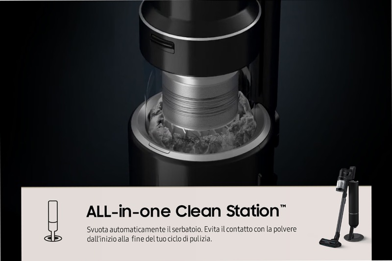 Aspirapolvere Samsung Bespoke Jet™ AI - Pulizia Efficace e Intelligente 0.5lt Nero 1400w
