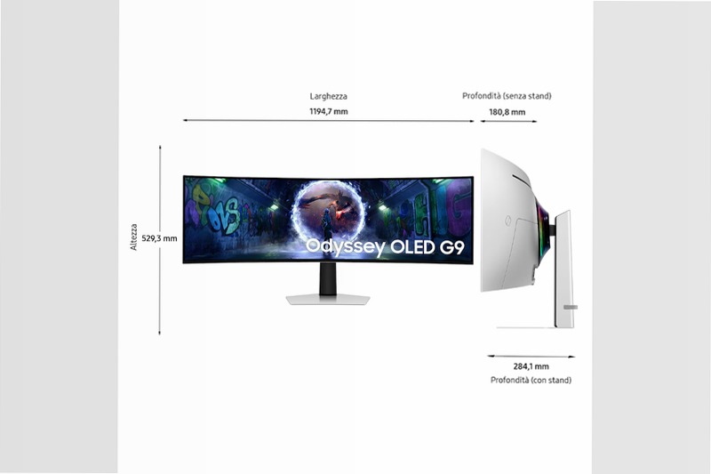 Monitor Gaming Odyssey OLED G9 - G93SD da 49" DQHD Curvo