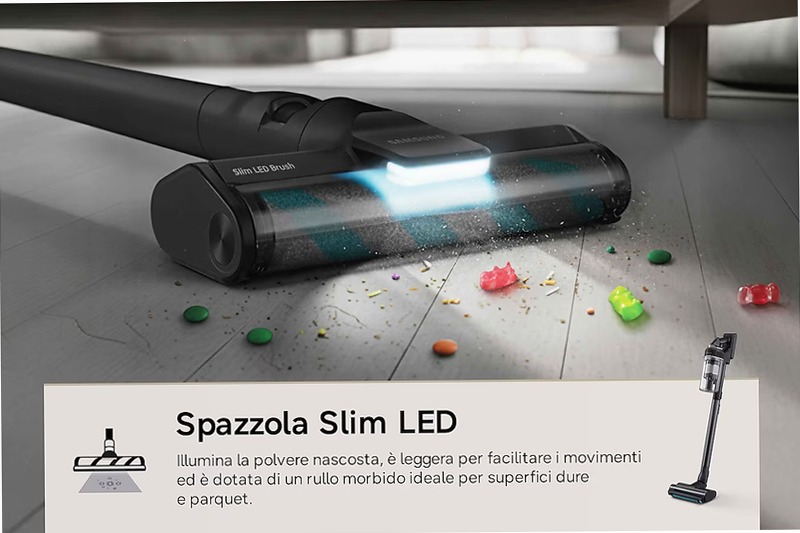 Aspirapolvere senza filo Samsung Jet 95S Complete Extra 280W 120 min 2.49kg con spazzola Slim LED Satin Black | Samsung Italia